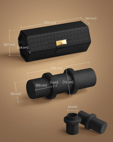 Cutie de voiaj hexagonală pentru ceasuri | negru č.2