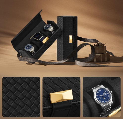 Cutie de voiaj hexagonală pentru ceasuri | negru č.4