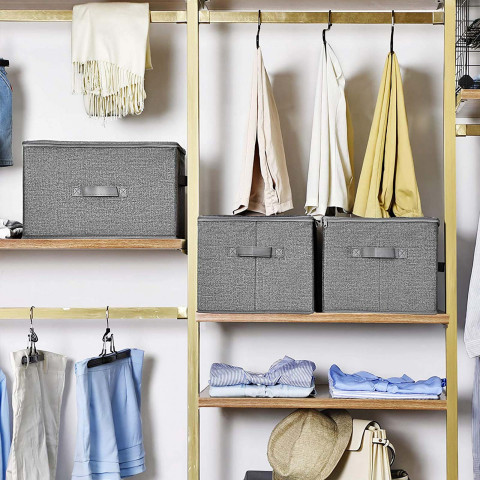 Set cutii de depozitare cu capace | gri č.4