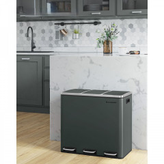 Kuchyňský odpadkový koš 3x18 l | antracit č.1
