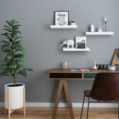 Nástěnná police 3-dílný set 38 x 10 cm | bílá č.1