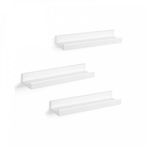 Nástěnná police 3-dílný set 38 x 10 cm | bílá č.4
