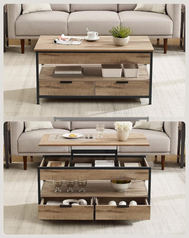 Výškově nastavitelný konferenční stolek | velbloudí hnědá č.4