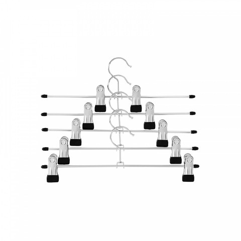 Umerașe metalice pentru pantaloni set 20 bucăți | argintiu-negru č.4