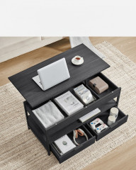 Konferenční stolek s výklopnou deskou | šedo-černý č.2