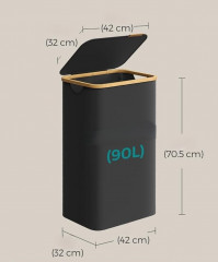 Coș pentru rufe cu capac 90 l | negru č.2