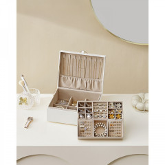 Organizator pentru bijuterii cu 2 niveluri | alb și auriu č.2
