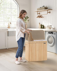 Coș de rufe din bambus 150 l | bej č.1