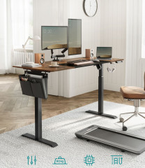 Elektricky nastavitelný PC stůl 70 x 160 x (72-120) | Hnědo-černý č.2