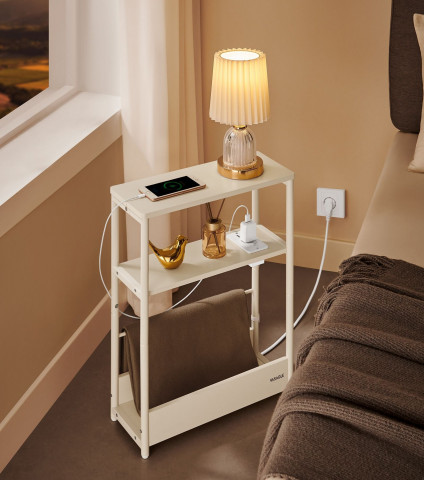Obdélníkový stolek s policemi a zásuvkou 18 x 45 x 58 cm | bílá č.2