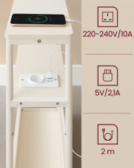 Obdélníkový stolek s policemi a zásuvkou 18 x 45 x 58 cm | bílá č.3