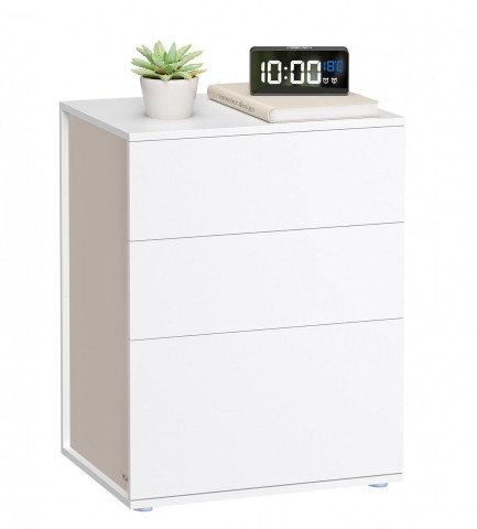 Noptieră cu 3 sertare 35 x 45 x 58,7 cm | alb + bej cappuccino č.4