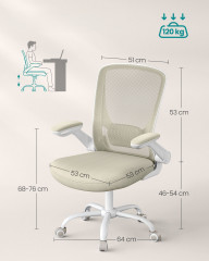 Scaun de birou ergonomic cu tapițerie textilă | bej č.2