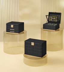 Cutie pentru bijuterii cu 3 niveluri și oglindă | negru č.3