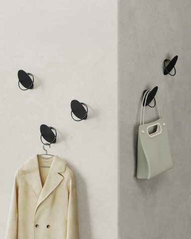 Cuiere cârlige pentru haine 4 bucăți | negre č.2