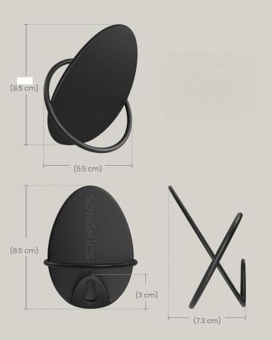 Cuiere cârlige pentru haine 4 bucăți | negre č.4