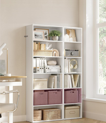 Dulap bibliotecă cu 6 niveluri 24 × 60 × 178,5 cm | alb č.4