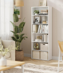 Dulap bibliotecă cu 6 niveluri 24 × 60 × 178,5 cm | alb č.1