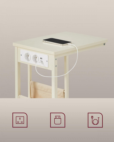 Noptieră cu sertare, 30 x 40 x 62 cm | alb č.6