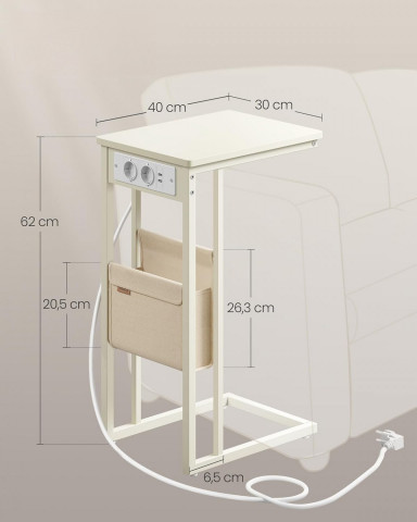 Noptieră cu sertare, 30 x 40 x 62 cm | alb č.2