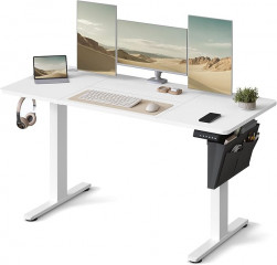 Elektricky nastavitelný PC stůl 60 x 140 x 72 -120 cm | bílý č.2