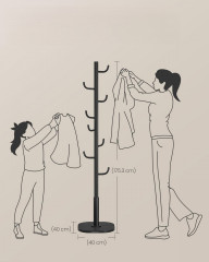 Cuier pentru haine 40 x 40 x 175,3 cm | negru č.2