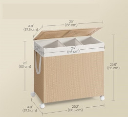 Coș pentru rufe 66,5 x 37,5 x 65 cm 140 l | natur č.2