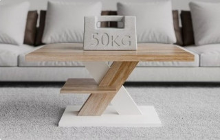 Măsuță Detroit 90 × 60 × 45 cm | alb / stejar č.2