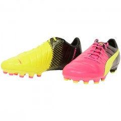 Ghete de fotbal Puma evoPOWER 1.3 Tricbuc.AG 10358201 | Yellow - Pink - Black | mărimea 44 (US 10,5 / UK 9,5) č.3