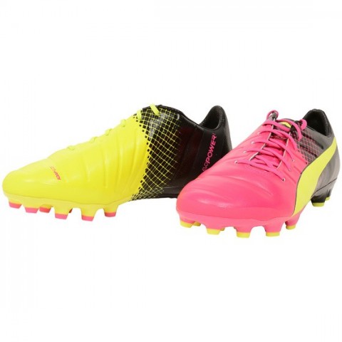 Ghete de fotbal Puma evoPOWER 1.3 Tricbuc.AG 10358201 | Yellow - Pink - Black | mărimea 44 (US 10,5 / UK 9,5) č.3