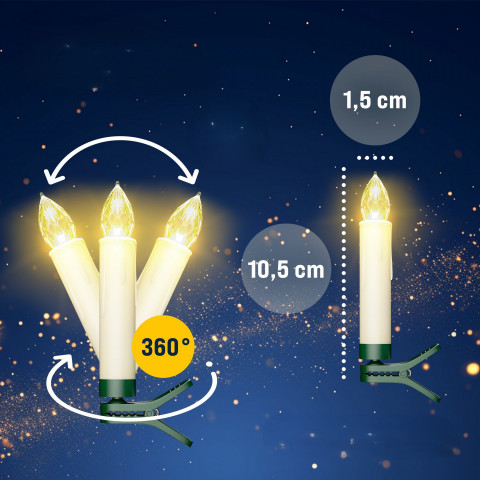 Set de 30 lumânări de Crăciun cu LED | alb č.2
