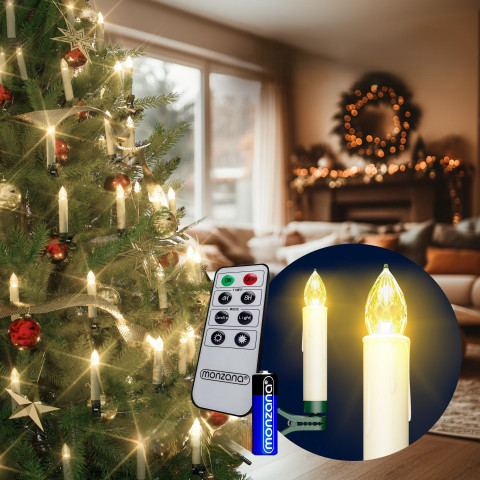 Set de 30 lumânări de Crăciun cu LED | alb č.3