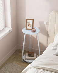 Kulatý odkládací stolek se 2 úrovněmi | Ø 55 cm bílý č.2