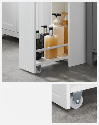 Dulap îngust pentru baie 40 x 18 x 70 cm | alb č.7