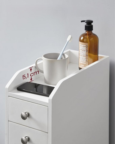 Dulap îngust pentru baie 40 x 18 x 70 cm | alb č.2