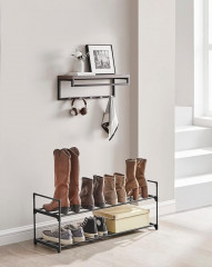 Pantofar metalic cu 2 niveluri | 30 × 92 × 34 cm, negru č.1