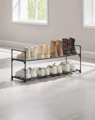 Pantofar metalic cu 2 niveluri | 30 × 92 × 34 cm, negru č.3