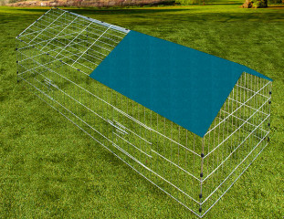 Padoc metalic pentru iepuri, cobai și alte rozătoare 180 x 75 x 75 cm | acoperiș verde č.2