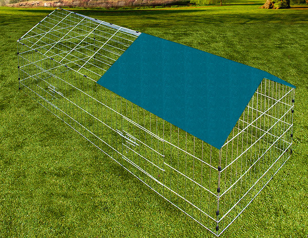 Padoc metalic pentru iepuri, cobai și alte rozătoare 180 x 75 x 75 cm | acoperiș verde č.2