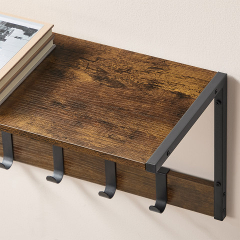 Nástěnný věšák na kabáty sada 2ks 50 x 24,2 x 26,5 cm | rustikální hnědá č.4