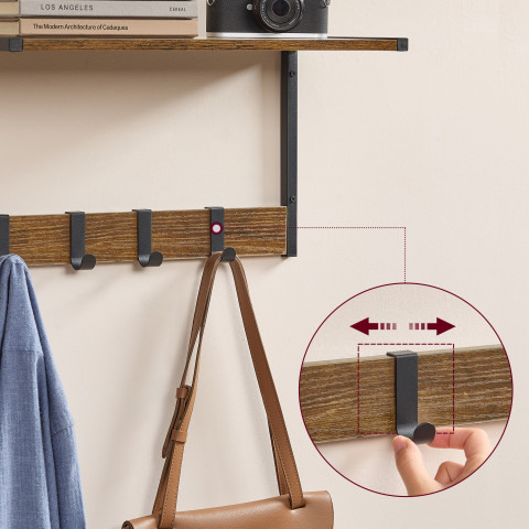 Nástěnný věšák na kabáty sada 2ks 50 x 24,2 x 26,5 cm | rustikální hnědá č.3