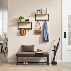 Nástěnný věšák na kabáty sada 2ks 50 x 24,2 x 26,5 cm | rustikální hnědá č.1