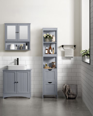 Dulap îngust pentru baie 30 x 30 x 141,5 cm | gri č.3