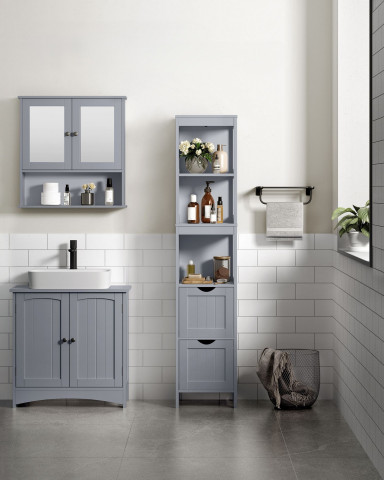 Dulap îngust pentru baie 30 x 30 x 141,5 cm | gri č.3