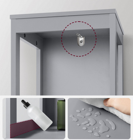 Dulap îngust pentru baie 30 x 30 x 141,5 cm | gri č.5