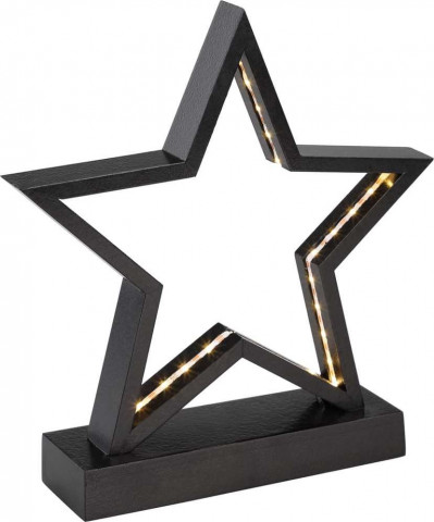 Stea decorativă LED din lemn | neagră č.2