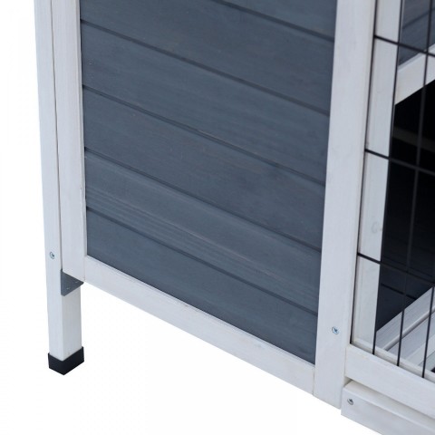 Cușcă din lemn, pentru iepuri 91,5 x 54,8 x 76 cm | alb č.6