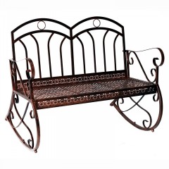 Bancă balansoar metalică, pentru grădină | antic bronz č.1
