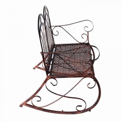 Bancă balansoar metalică, pentru grădină | antic bronz č.2