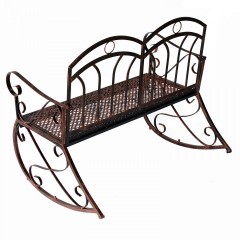 Bancă balansoar metalică, pentru grădină | antic bronz č.3
